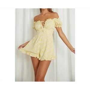 NEW ONE AND ONLY COLLECTIVE maize bardot romper in yellow